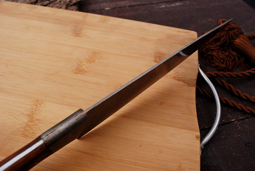 AW-86 Hand-Forged Damascus Steel Professional Slicer Knife with Rosewood Handle