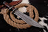 AW-88 Hand-Forged Damascus Steel Bowie Knife with Rosewood Handle and Steel Guard
