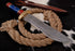 AW-91 Hand-Forged Damascus Steel Viking-Style Seax Knife with Ornate Brass Guard
