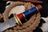 AW-91 Hand-Forged Damascus Steel Viking-Style Seax Knife with Ornate Brass Guard