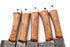 (AW-54) Handmade 5-Piece Damascus Steel Kitchen Knife Set – Natural Olive Wood Handles with Suede Leather Roll Bag